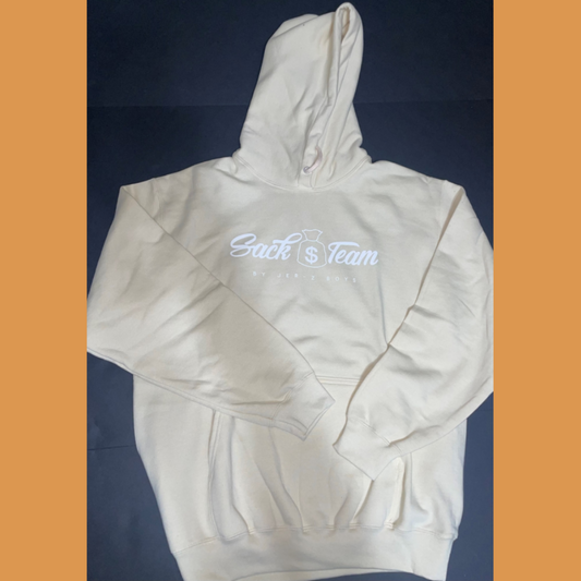 Natural Hoodie With White Logo