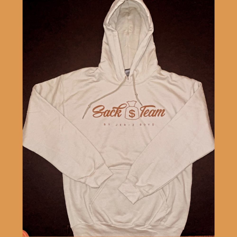 Sand Hoodie With Brown Logo