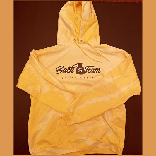 Yellow Bleached Hoodie With Black Logo