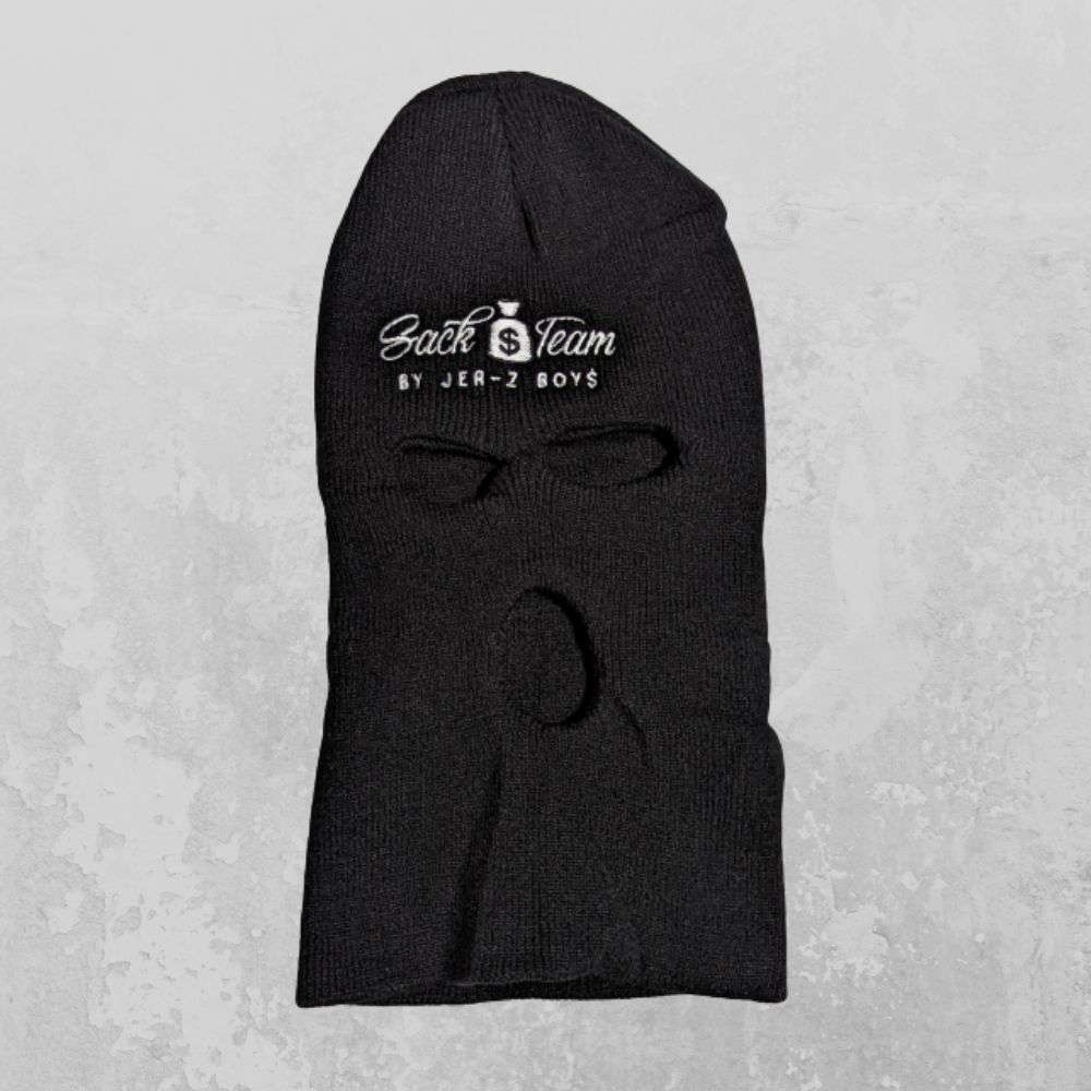 Black Ski Mask With White Logo