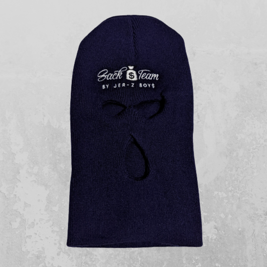 Navy Blue Ski Mask With White Logo