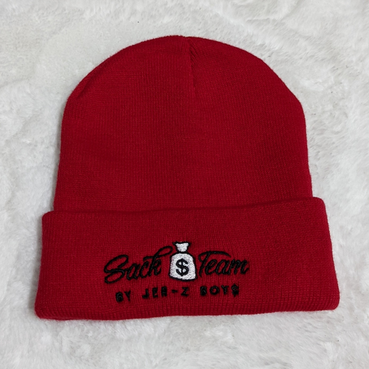 Red Beanie With Black Logo
