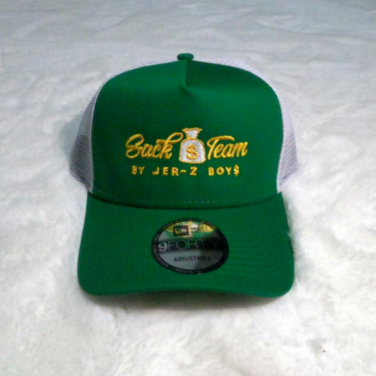 New Era Kelly Green Trucker Hat With Athletic Gold Logo